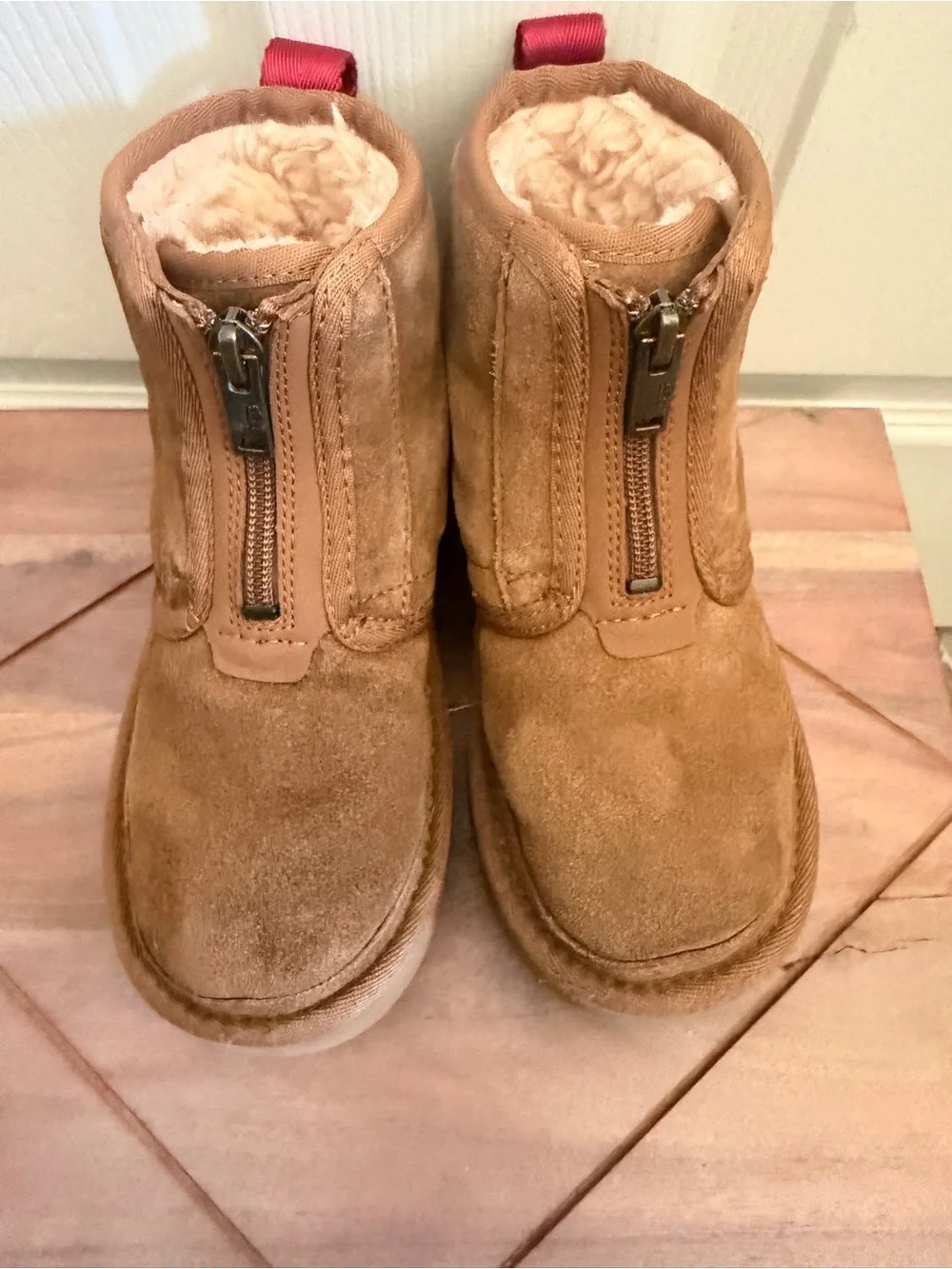 UGG Kids Brown Suede Platform Zip Ankle Boot
